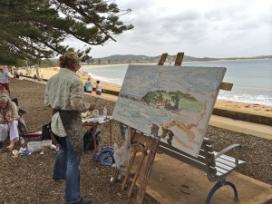 Sally West Painting at Terrigal Beach