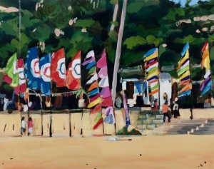 Melanie Waugh "Festival II" Oil on Canvas (41x41cm) $350