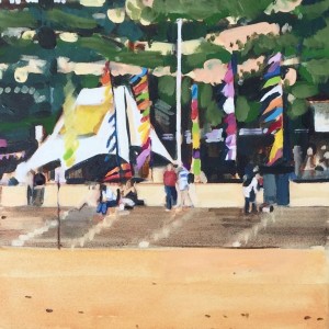 Melanie Waugh "Terrigal Festival I" Oil on Canvas (41x41cm)  $380
