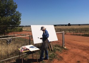 Sally West painting 'en plein air' in rural NSW