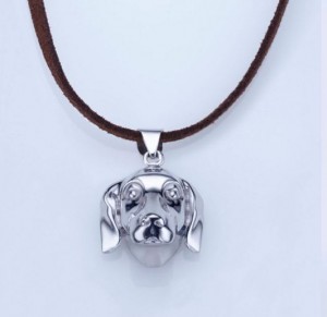 Sterlin Silver Dog Pendant on Leather