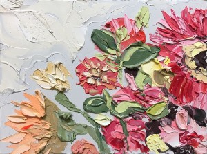 Sally West Flower Study 1  Oil on Canvas 30x40cm  $550