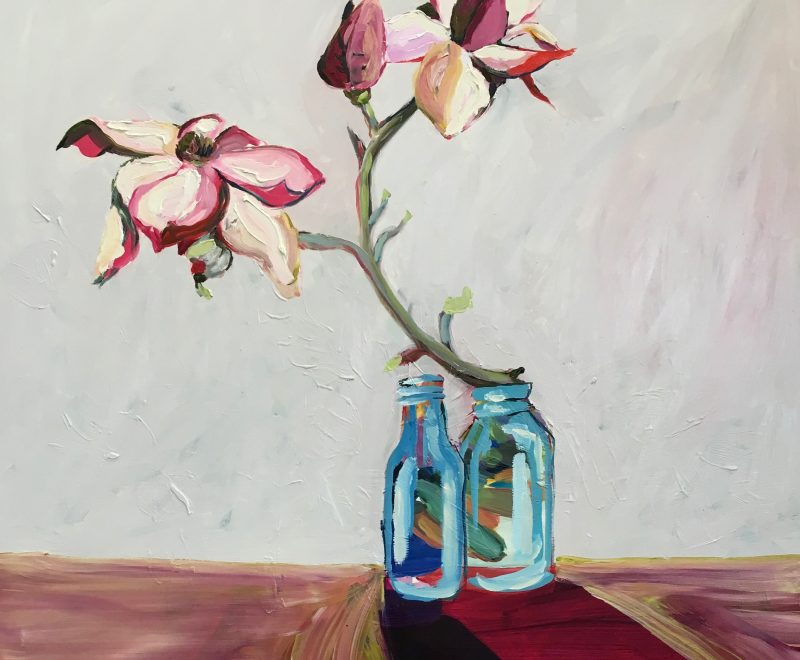 Magnolia in the Bottle -  Still Life ( Helen McCullagh) - Available from KAB Gallery