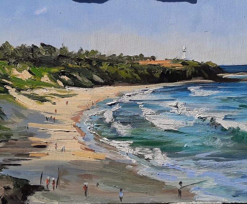 A View of Soldiers - Plein Air at Soldiers Beach ( Zac Hampson) - Available from KAB Gallery