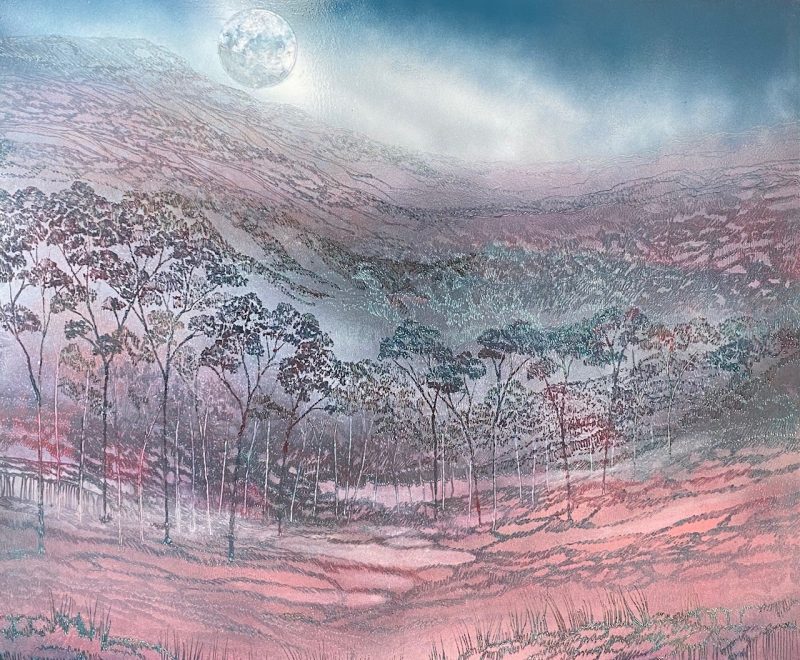 Moonrise Over Frost (Through Rose Coloured Glasses) ( Penelope Oates) - Available from KAB Gallery