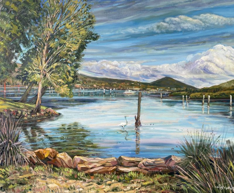 The Great Egret: Broadwater at Davistown NSW ( Andy Collis) - Available from KAB Gallery