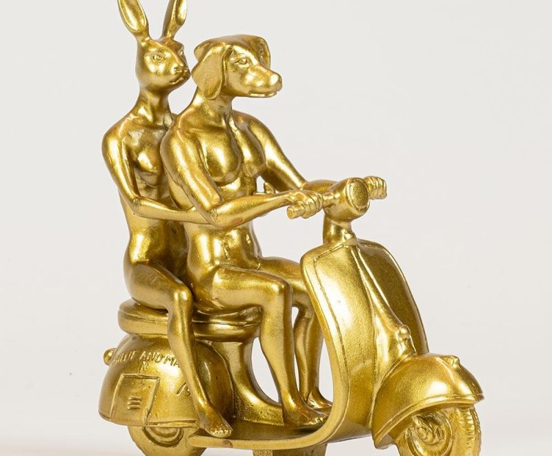Vespa Riders- Gold ( Gillie and Marc) - Available from KAB Gallery
