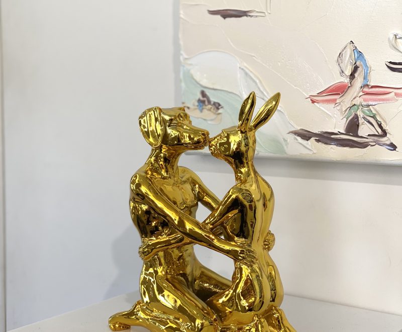They were the best kissers - Gold ( Gillie and Marc) - Available from KAB Gallery