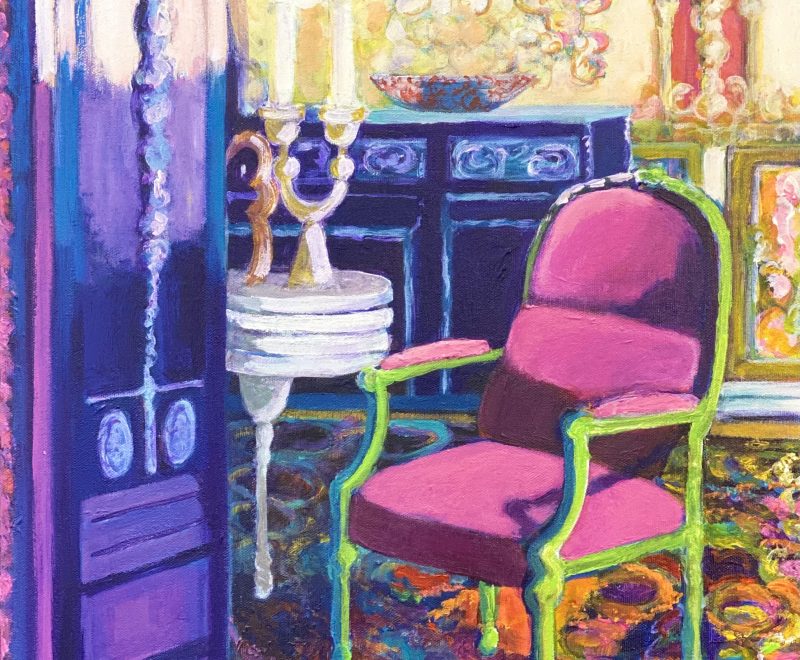Drawing Room with Pink Chair ( Jacki Fewtrell-Gobert) - Available from KAB Gallery